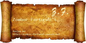 Zombor Fortunát névjegykártya